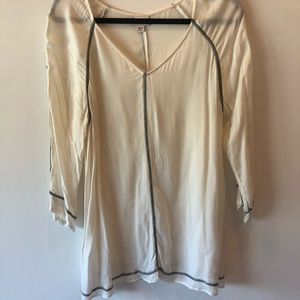 Cream shirt with grey lines